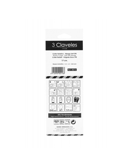 Cutter rotativo profesional 45 mm 3 Claveles (art. 0216)