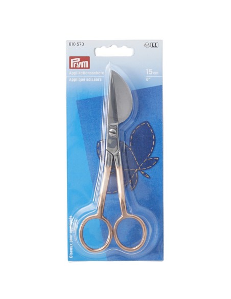 Tijera aplicaciones Prym 15 cm oro rosa 610570, unidad