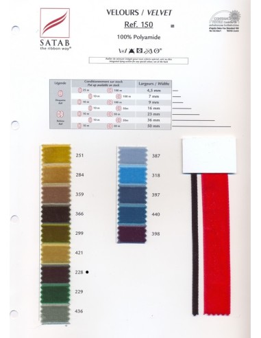 Cinta terciopelo Satab 150, rollo