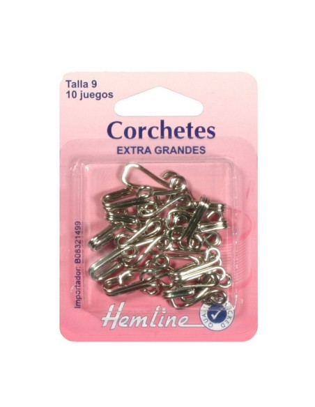 Corchete gigante H400.9 Hemline, blíster de 10 juegos