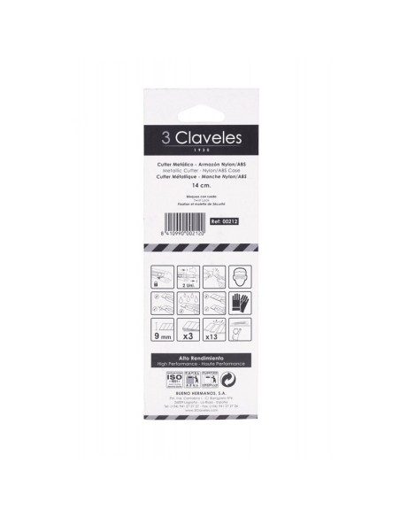 Cutter metálico nylon profesional 3 Claveles (art. 0212)