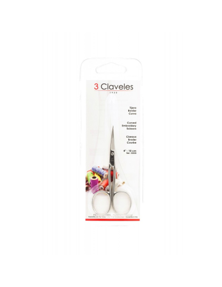 Tijera bordar curva 3½" 3 Claveles (art. 0056)