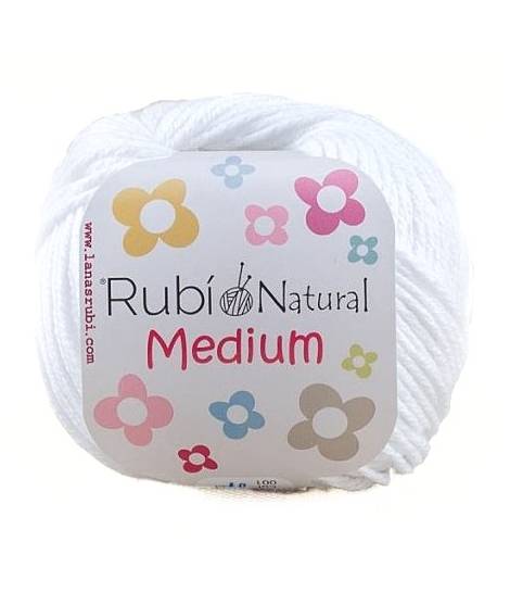 Lana Rubí VHA06 Natural Medium, ovillo de 50 gr(100%algodón)