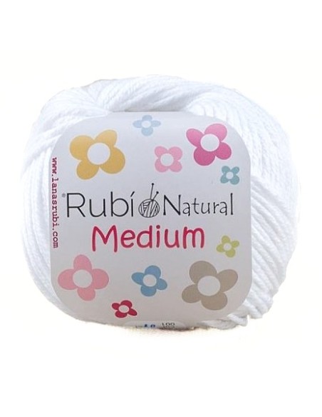 Lana Rubí VHA06 Natural Medium, ovillo de 50 gr(100%algodón)