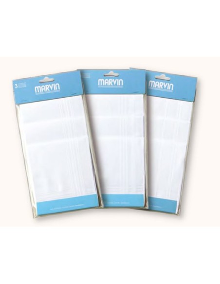 Pañuelo Cecile Marvin (409-52 P L3)  30x30 cm bco, 3 u